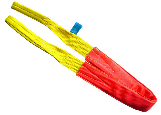 comprar Eslingas de cincha dúplex de poliéster, amarillas, de 3 toneladas, con ojales planos para grúa online manufacture
