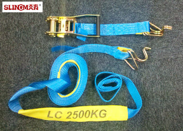 comprar Ratchet el azul del poliéster de las correas LC2500 DN AS/NZS4380 los 50MM con el trinquete y dos ganchos del cisne online manufacture