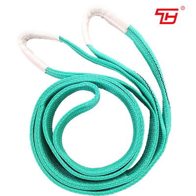 comprar Eslinga de cincha de poliéster 100% de 60 mm de ancho y 2T de color verde con ojos planos o de guardacabo online manufacture
